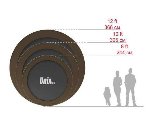 Батут UNIX line 8 ft Black&Brown (outside)